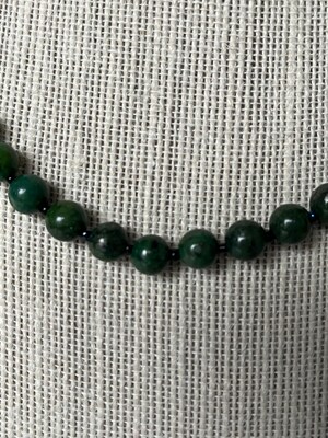 Green Pyrite Necklace, Green Pyrite Beaded Necklace, Beaded 19 Inch Necklace, Wedding Necklace, Wedding Gift, Valentine - image3